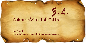 Zakariás Lídia névjegykártya